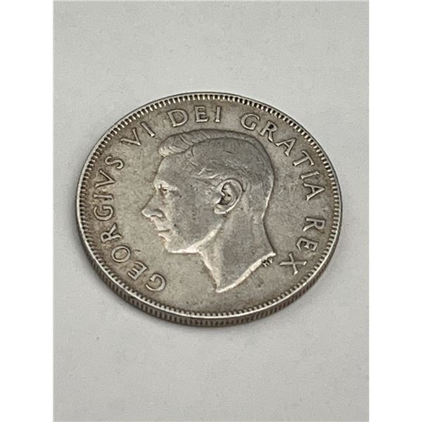 1950 Canada 50 Cents Silver Coin George VI