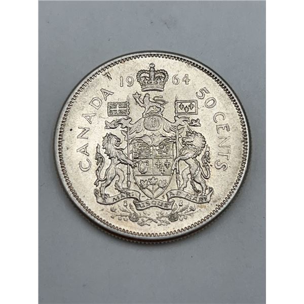 1964 Canada 50 Cents Silver Coin