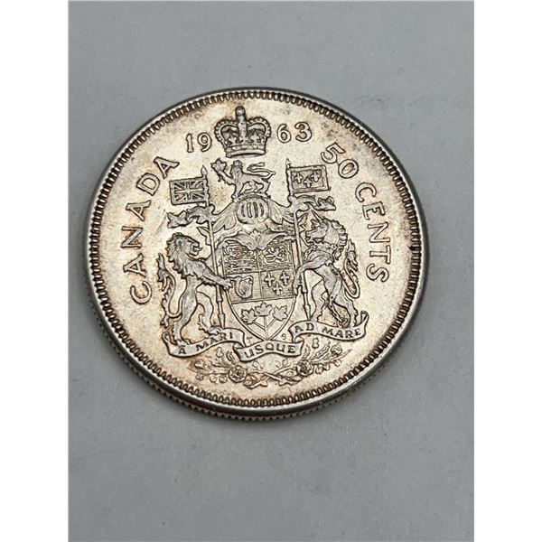 1963 Canada 50 Cents Silver Coin