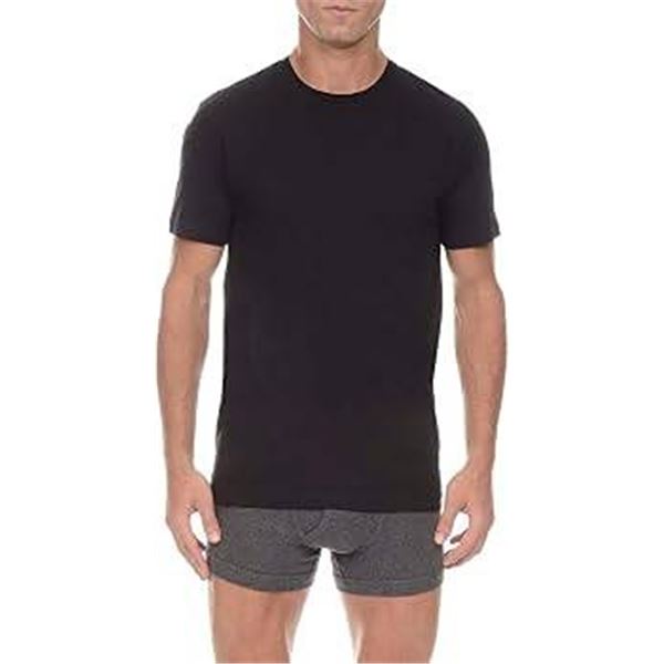 Kirkland Signature Men's Black Crew Neck T-Shirts 6-Pack S/P