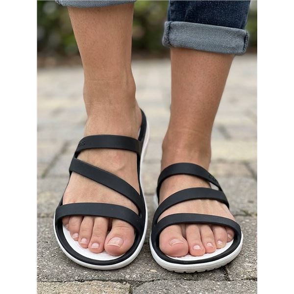 Crocs Women's Slide Sandals Size 7 Black White
