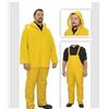 Image 1 : Yellow 2-Piece Rain Suit, Size Large