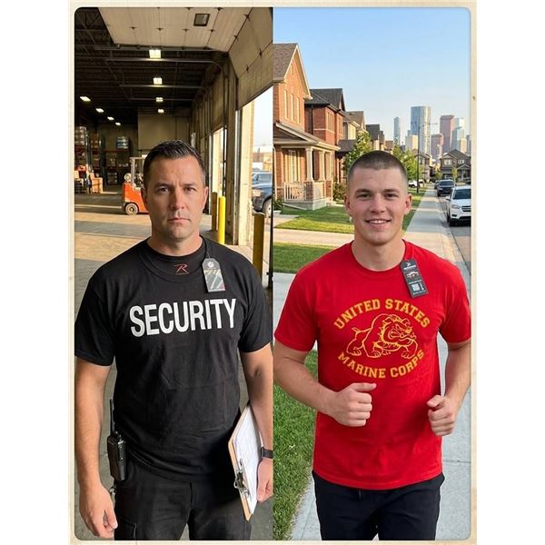 Rothco Security and USMC T-Shirts, Size Large