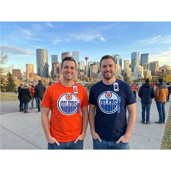Edmonton Oilers NHL Men's T-Shirts, L/G, 2-Pack