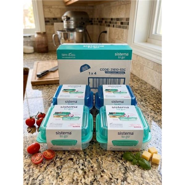 Sistema To Go Lunch Stack Square Containers, Set of 4
