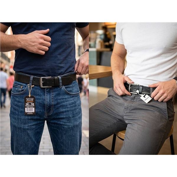 Lot of 2 Men's Black Belts Size 36