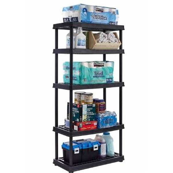 TUFFSTORE 5-Shelf Adjustable Resin Shelving Unit