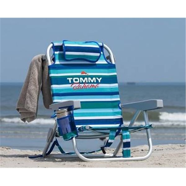 Tommy Bahama Striped Folding Beach Chair