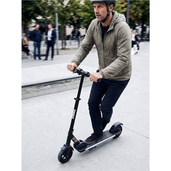 Black Electric Scooter with Foldable Handlebar
