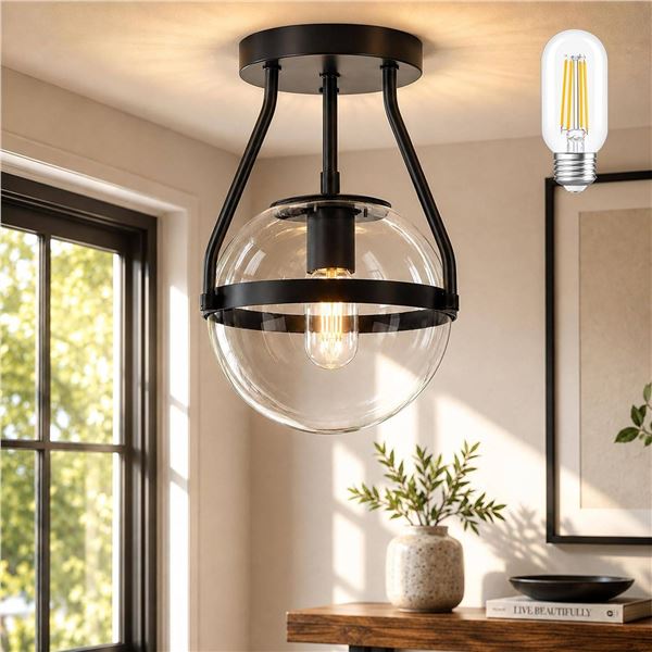 Qiu-1003-20-QH-F Glass Globe Ceiling Light Fixture