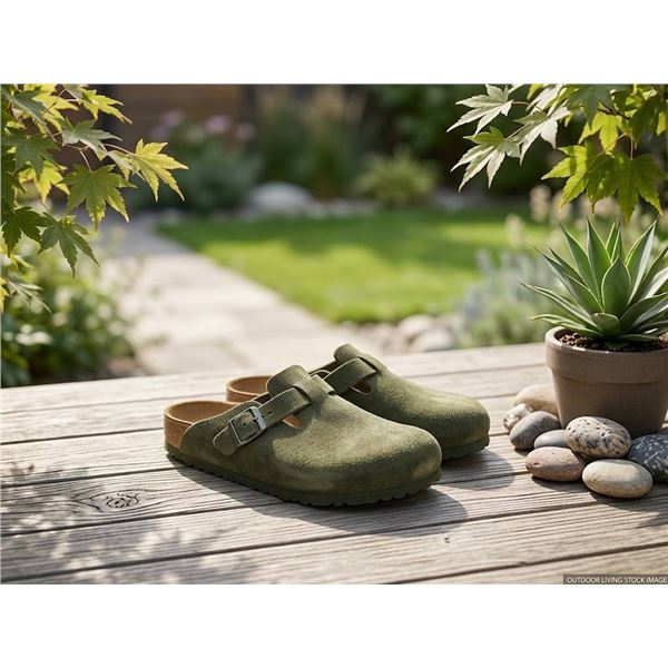 Birkenstock Boston BS Suede Clogs, Green, Size 41