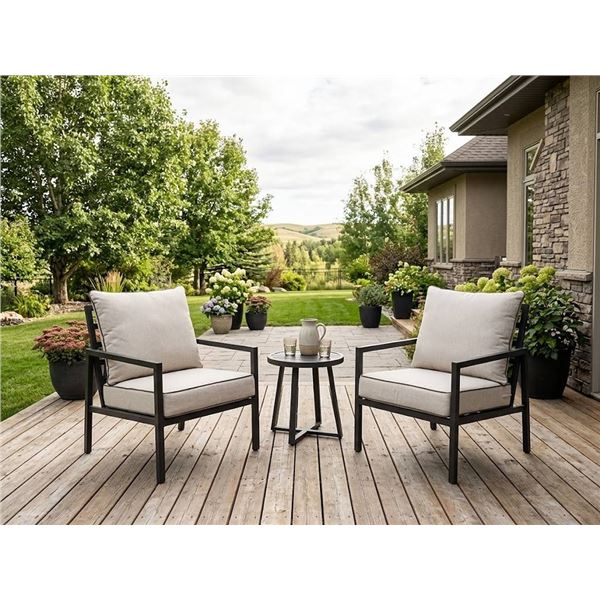 Hampton Bay Broadview Patio Chairs with Cushions, 26â€ x 28â€ x 35â€