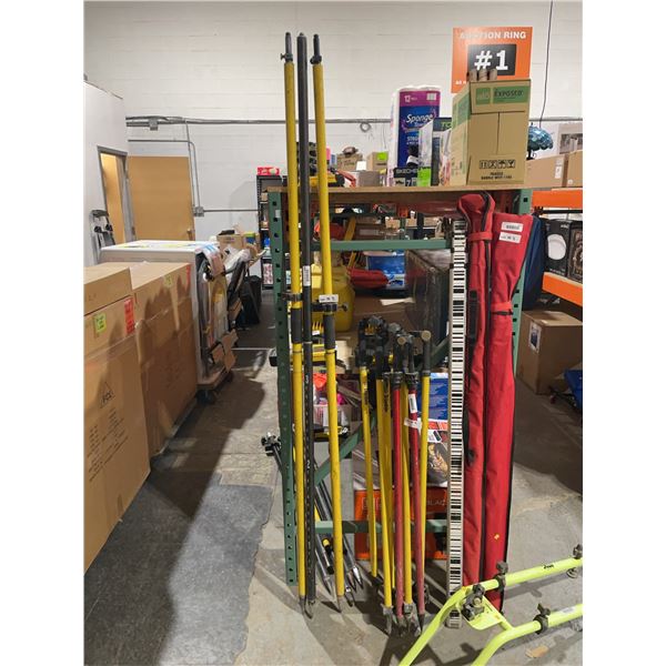 Three 79-Inch Survey Poles with Grip Handles
