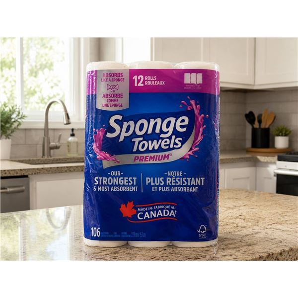 Sponge Towels Premium Paper Towels 12 Rolls