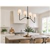 Image 1 : Modern 6-Light Chandelier Fixture, Black