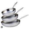 Image 2 : Meyer Accolade Stainless Steel 3-Piece Fry Pan Set