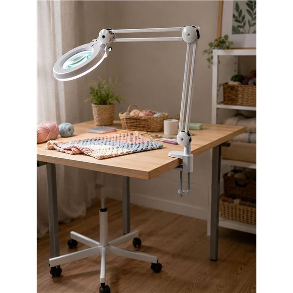 LED Magnifying Floor and Table Clamp Lamp