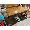 Image 2 : Wood Writing Desk with Glass Top and Drawer