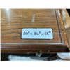Image 5 : Wood Writing Desk with Glass Top and Drawer