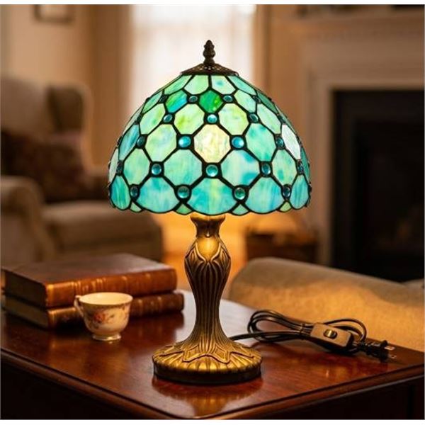FUNART Tiffany Table Lamp LED Bulb 8x8x15 Inch