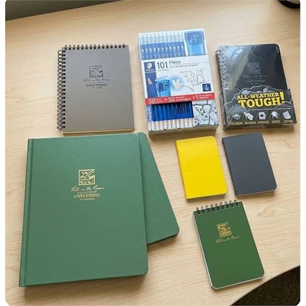 Lot of Assorted Rite in the Rain Notebooks and Staedtler Norica Pencil Set