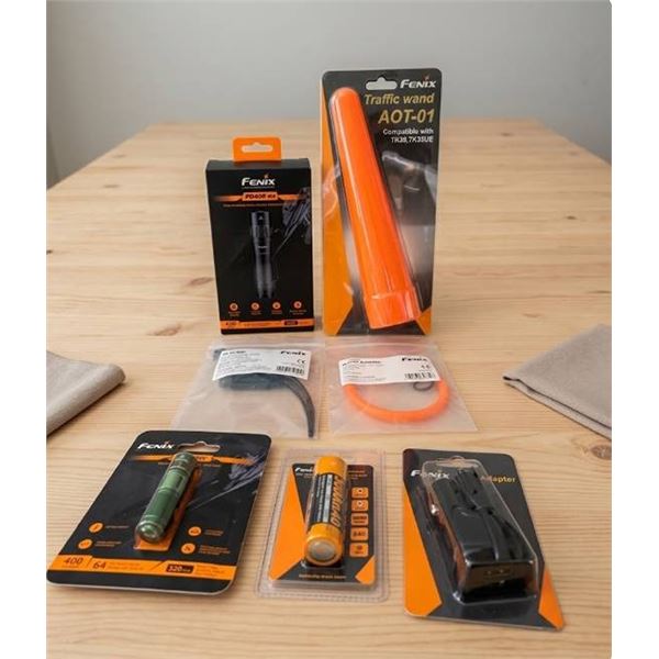 Fenix Flashlights, Batteries, and Accessories Lot