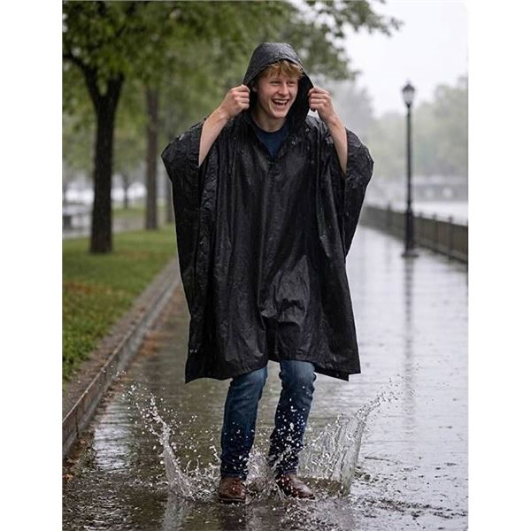 MIRA Safety M4 Military Poncho, Black, Medium