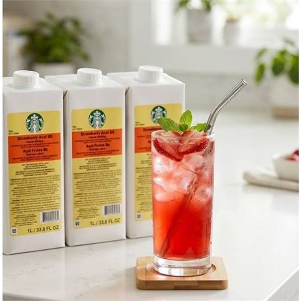 Lot of 12 -Starbucks Strawberry Acai 8X Beverage Concentrate 1L