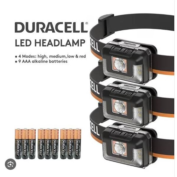 Duracell 3-Pack LED Headlamps with Batteries
