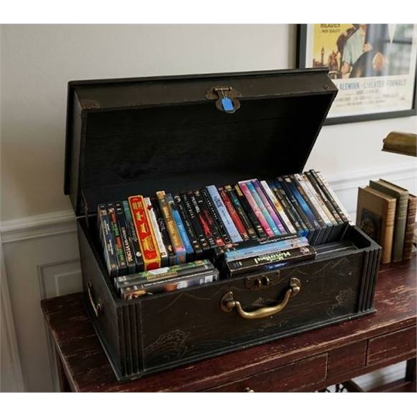 Lot of Assorted DVDs in Decorative Chest