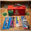 Image 1 : Stanley Red Metal Tool Box With Assorted Tools