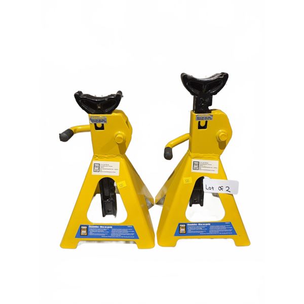 Power Fist Pair of Yellow Steel Jack Stands