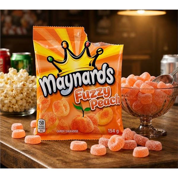 Maynards Fuzzy Peach Candy 12 x 154g