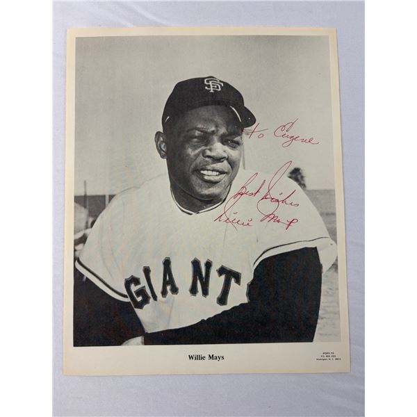 Autographed Willie Mays Photograph