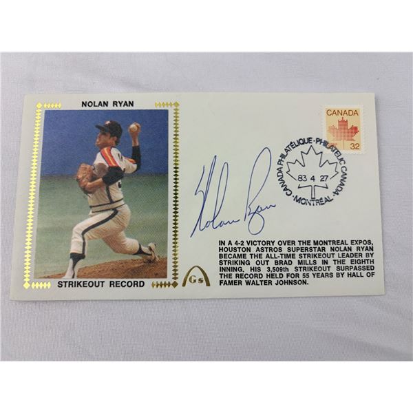 Nolan Ryan Strikeout Record Autographed Envelope