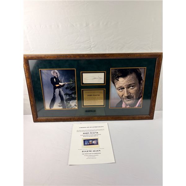 Autographed John Wayne Album Page