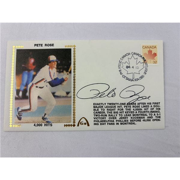 Autographed Pete Rose 4,000 Hits Envelope
