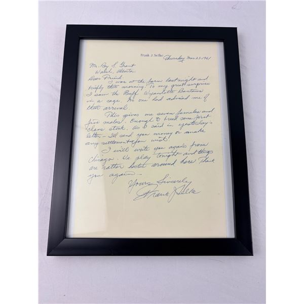 Signed Letter From Frank J. Selke