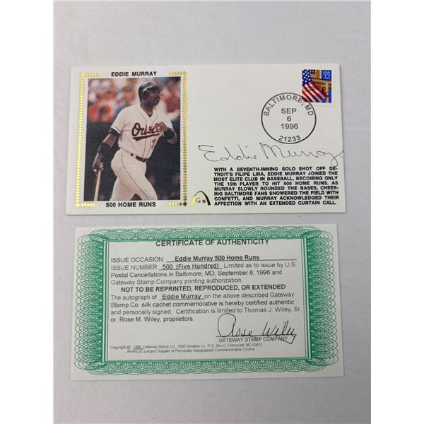 Autographed Eddie Murray 500 Home Runs Envelope
