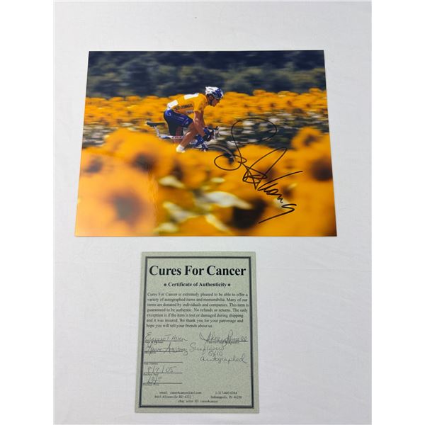Autographed Lance Armstrong Sunflowers Photograph