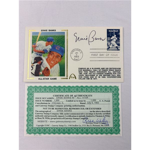 Autographed Ernie Banks All-Star Game Envelope