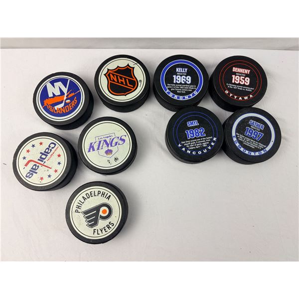 Collection of Hockey Pucks