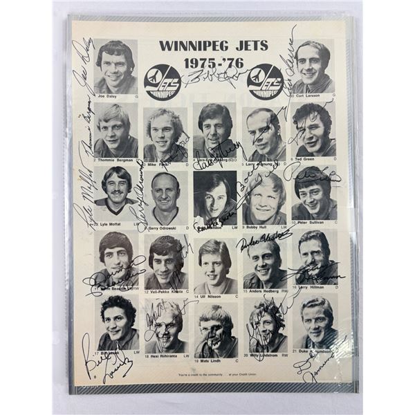 Winnipeg Jets 1975-76' Team Signed