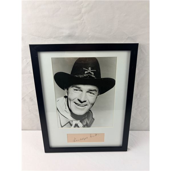 Randolph Scott Framed Autograph