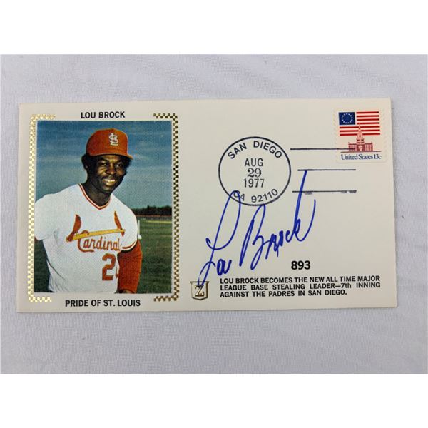 Lou Brock Pride of St. Louis Autographed Envelope