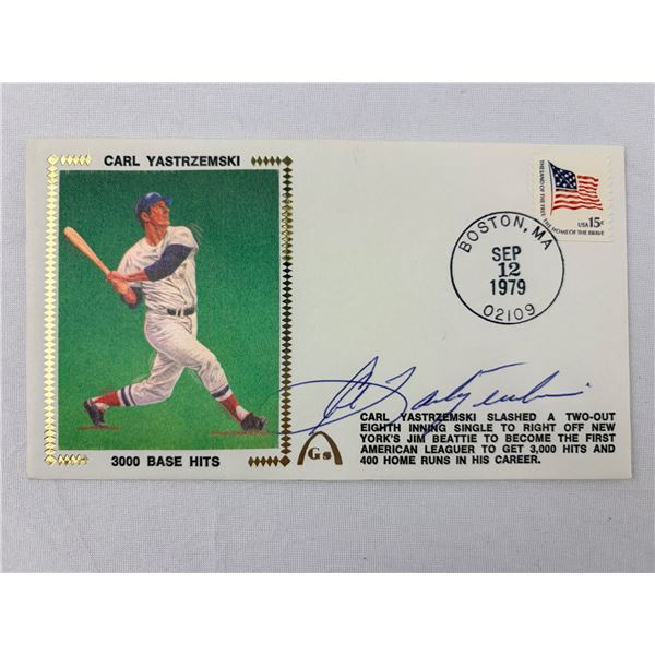 Carl Yastrzemski 300 Base Hits Autographed Envelope