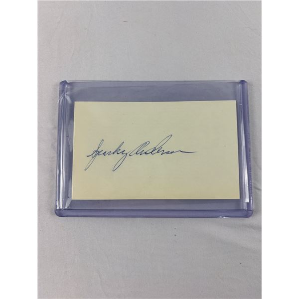 Sparky Anderson Autographed Index Card