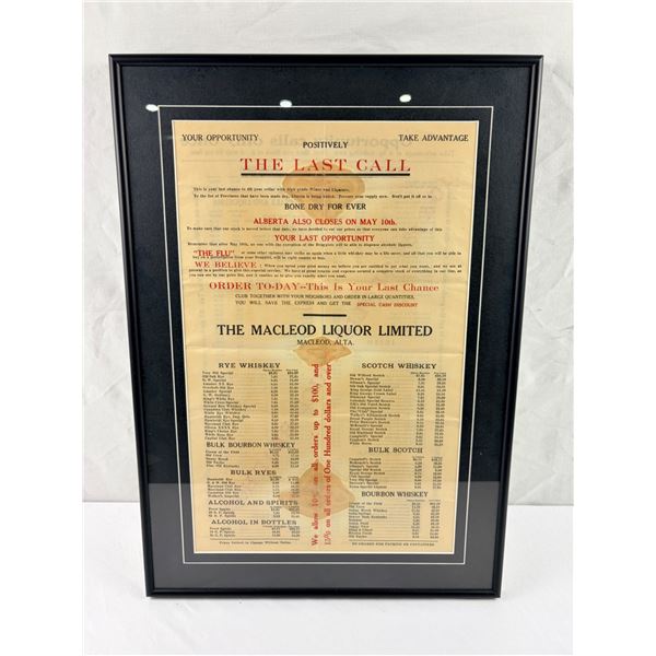"The Last Call" Pre-Prohibition Newspaper