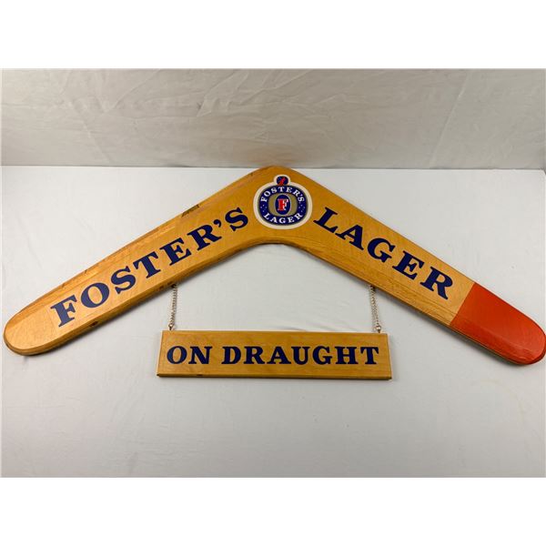 Foster's Lager Wooden Bar Sign