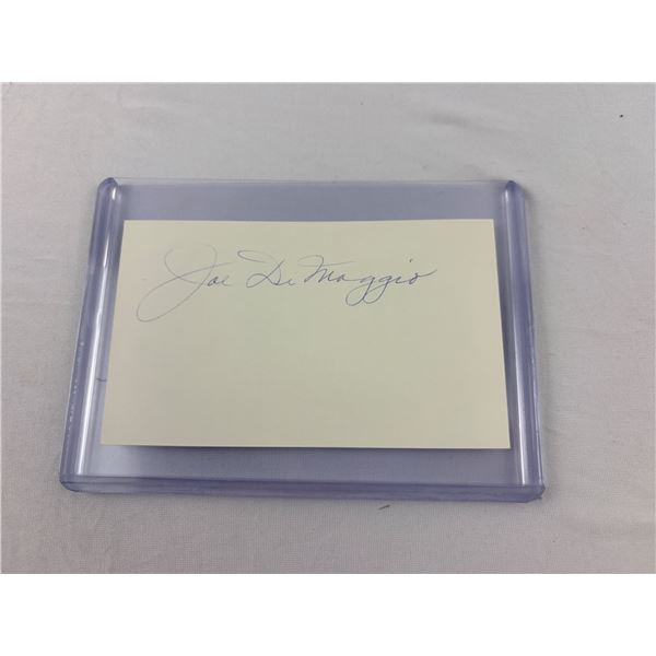 Joe DiMaggio Autographed Index Card